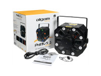 Algam Lighting PHEBUS 2 Projetor laser LED 3 em 1 combinado - derby, strobe e laser Algam Lighting PHEBUS 2 Projetor laser LED 3 em 1 combinado - derby, strobe e laser